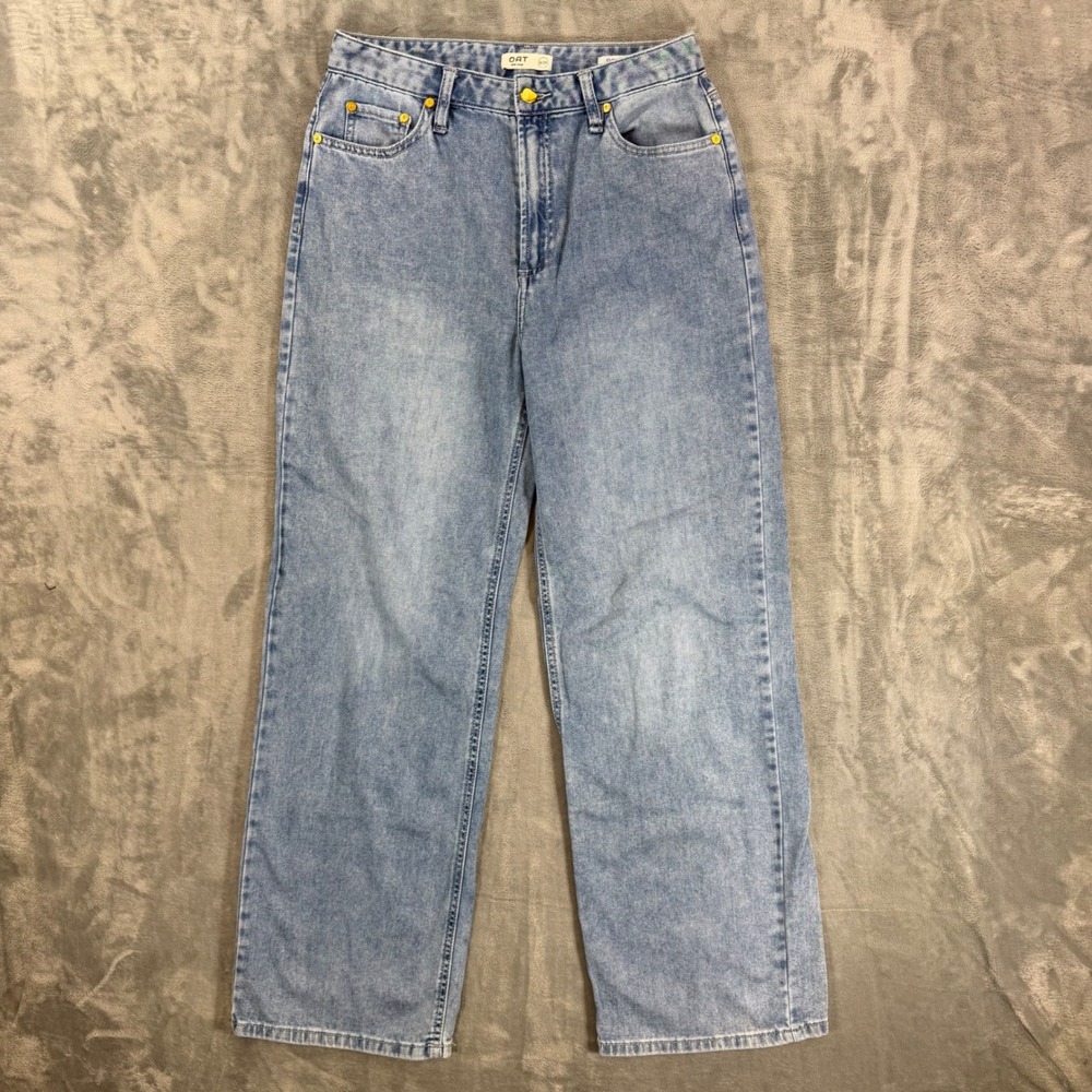 OAT Wide Leg Jeans Women's Size 8 / 29 Blue Light Wash Cloud Luxe Denim Pants
